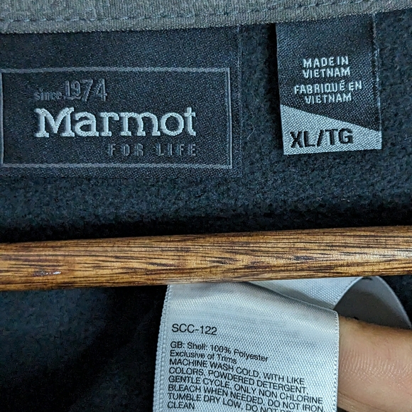 Marmot Men's Fleece Full Zip Dark Grey Jacket Size XL - Picture 7 of 7